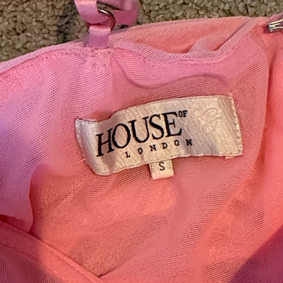 House of CB Fornarina Pink Organza Mesh Maxi Dress Size Small - Picture 6 of 7